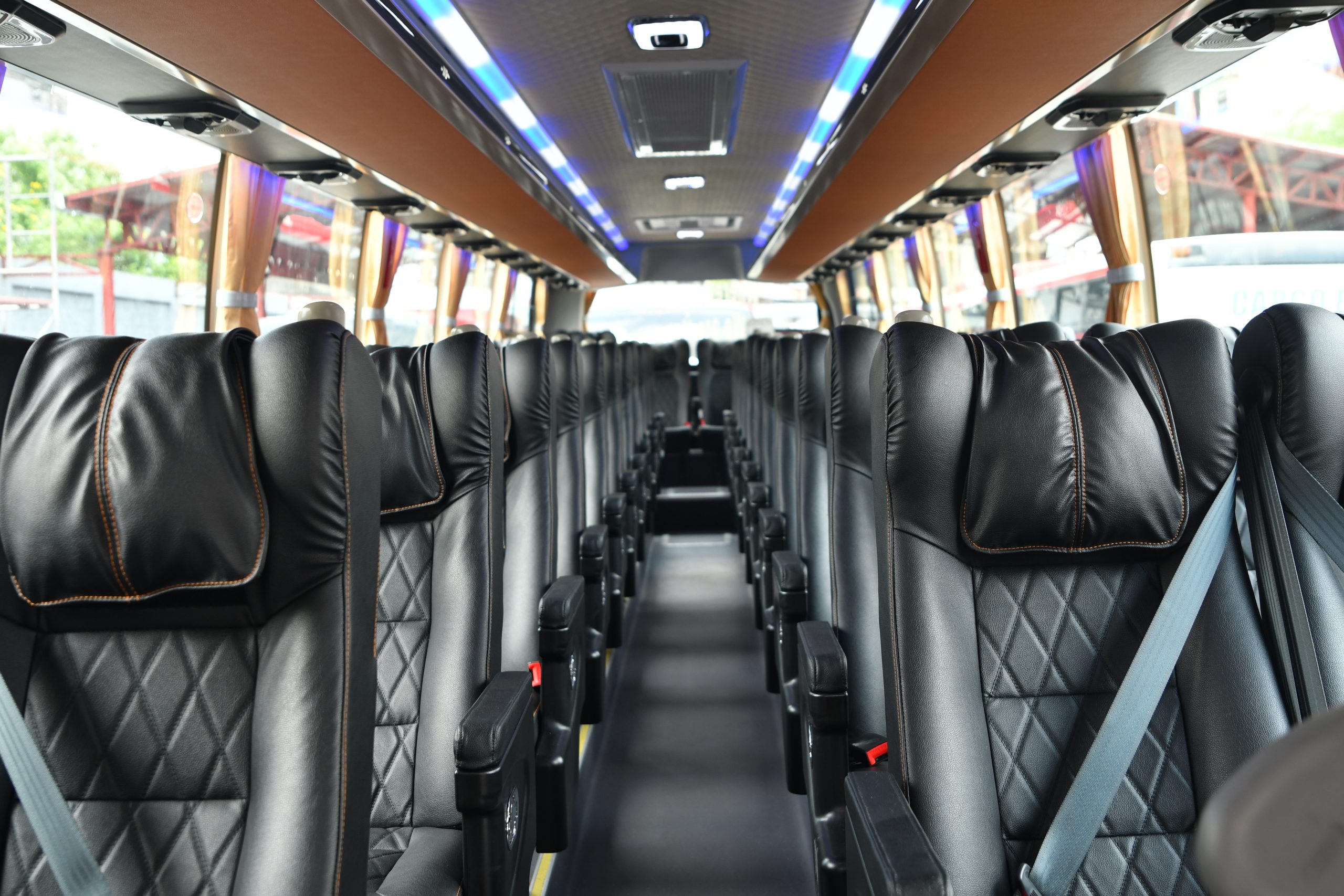 Regular AC coach — 2x2 cabin interior with central aisle